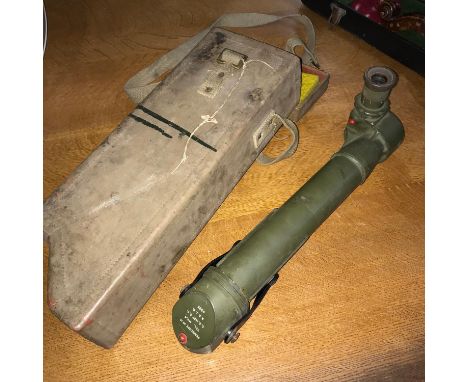 A Military Periscope No14 TPL. MK4 O.S.1427 G.A. R&amp;J. B. 9585. Comes with wooden handle attachment and carry case. 