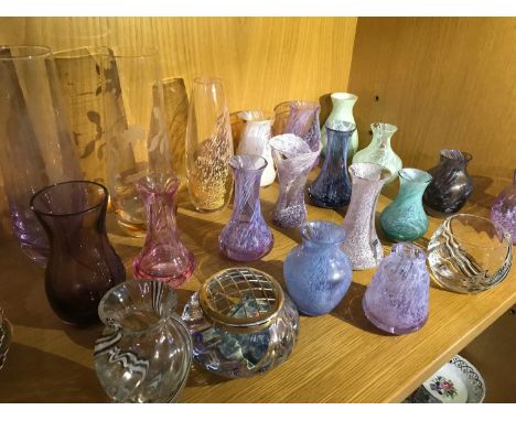 A Collection of Various sized Caithness vases 