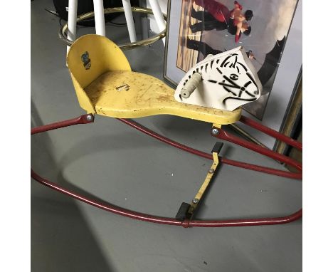 A Vintage Jetace Kelo Limited metal rocking horse toy. 