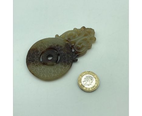 A Finely carved Chinese jade sculpture. Measures 9cm in length 