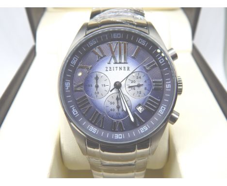 Zeitner ZQ2524 Tycoon steel quartz chronograph gents wristwatch