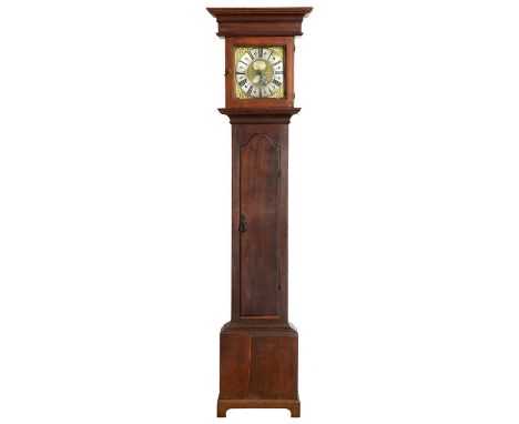 AN OAK THIRTY HOUR LONGCASE CLOCK THOMAS BINCH MANSFIELD, EARLY 18TH C the brass dial with matted and engraved centre, silver