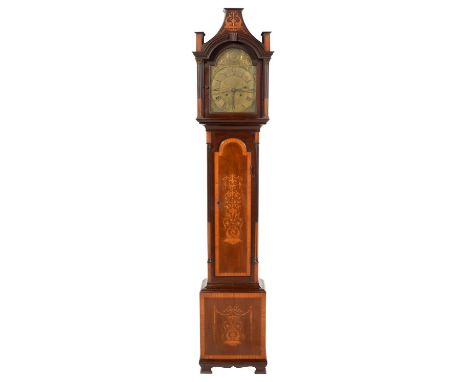 A&nbsp; MAHOGANY EIGHT DAY LONGCASE CLOCK,&nbsp;&nbsp;STERLAND NOTTINGHAM, 18TH C&nbsp; &nbsp; THE CASE LATER&nbsp;the engrav