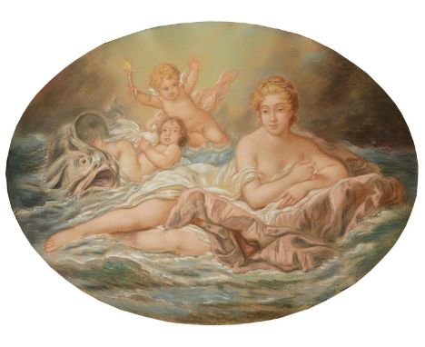 H ROLANDI AFTER FRANCOIS BOUCHER&nbsp; VENUS&nbsp;&nbsp; signed, pastel, oval, 53.5 x 73cm Good condition