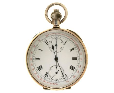 A SWISS SILVER CHRONOGRAPH POCKET WATCH No 43464,&nbsp;the bright finished movement marked 342-414,&nbsp;with twin subsidiary