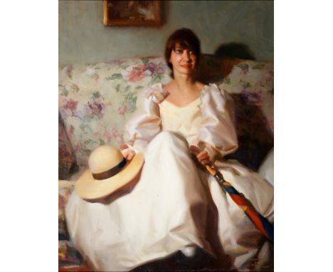 JOHN RICHARD TOWNSEND (1930-2014)&nbsp; PORTRAIT OF A LADY&nbsp;signed with initials, oil on canvas, 49.5 x 39cm Good conditi