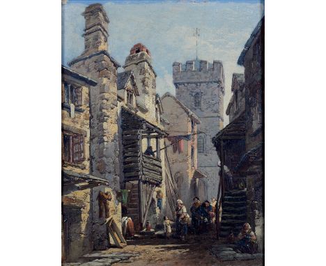 WILLIAM PITT (1818-1900)&nbsp; &nbsp;STREET IN LOOE CORNWALL; EAST LOOE&nbsp; &nbsp;a pair, both signed with monogram and dat