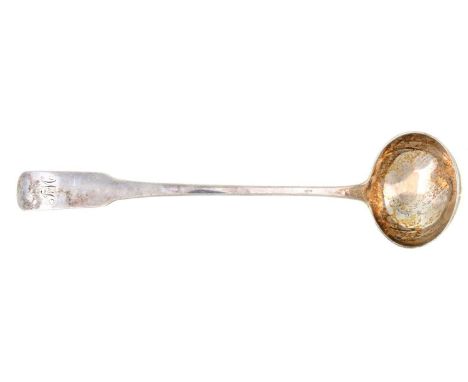 A SCOTTISH PROVINCIAL SILVER TODDY LADLE&nbsp;oar pattern, maker's mark IM and thistle only, c1800 1oz 4dwts Good condition, 