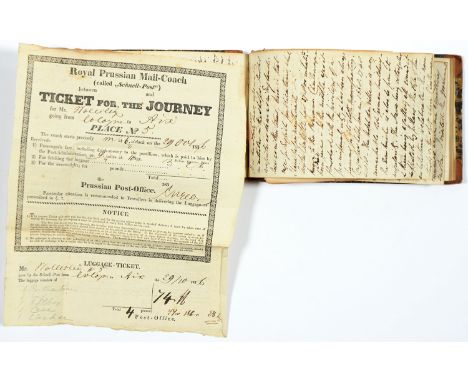MANUSCRIPT. FOUR TRAVEL JOURNALS OF THE 5TH EARL OF MORNINGTON, 1835-1837 comprising Tour in Scotland and Ireland 1835, Journ