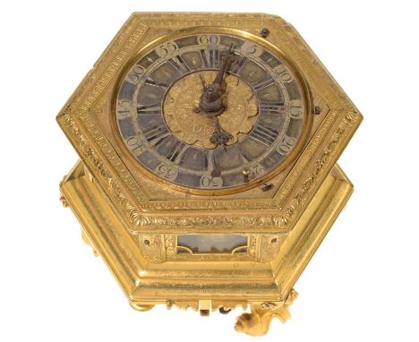 A SOUTH GERMAN QUARTER REPEATING TABLE TABLE CLOCK BY PETER KRENCKEL EICHSTATT, C1710,&nbsp;the top of the finely engraved gi