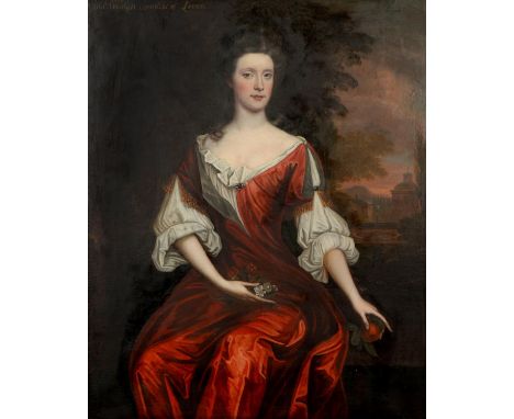 AFTER SIR JOHN BAPTIST DE MEDINA PORTRAIT OF ANN WEMYSS COUNTESS OF LEVEN&nbsp; seated three quarter length in a red dress ho