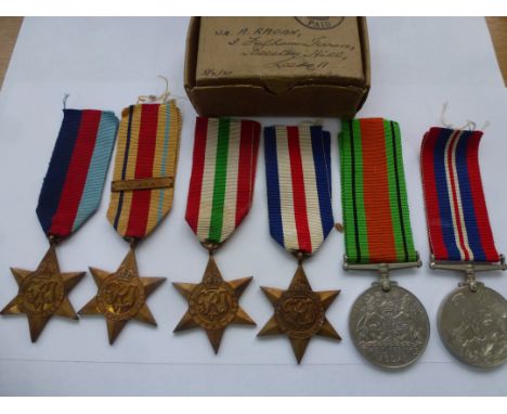 1939-45 STAR, AFRICA STAR (WITH 1ST ARMY CLASP), ITALY STAR, FRANCE AND GERMANY STAR, DEFENCE MEDAL AND WAR MEDAL AWARDED TO 