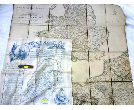 GERMAN MAP OF ENGLAND AND NORTHERN FRANCE, PEN KNIFE AND MAP OF SOUTH AFRICA WITH ‘THE ABSENT-MINDED BEGGAR’ MUSIC AND LYRICS