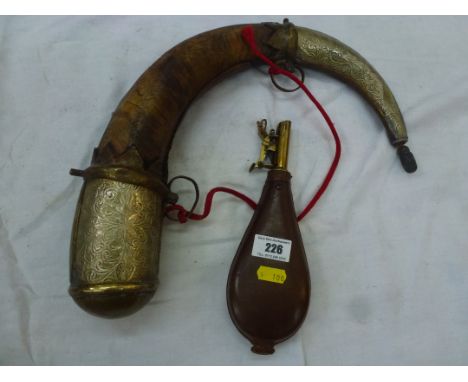 POWDER HORN AND POWDER FLASK