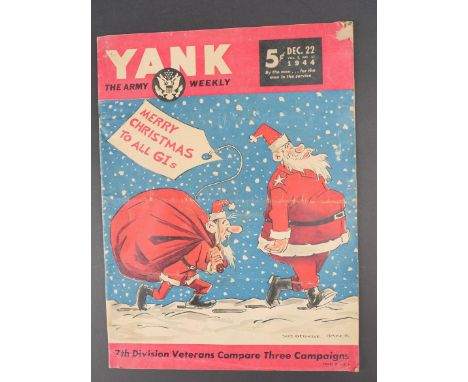 Journal Yanks. En papier. Couverture en couleur. Intitule Yank The Army Weekly Merry Christmas to all GIS 7th Division Vetera