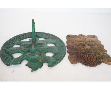 Vintage cast iron sundial & 1 other 