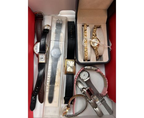 Collection of ladies watches to include boxed Sekonda watch and Swatch watch 