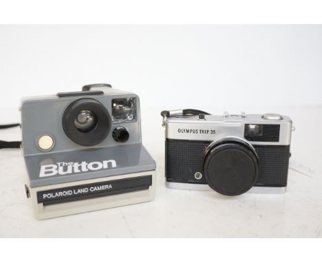 The button polaroid land camera & Olympus trip 35 camera 