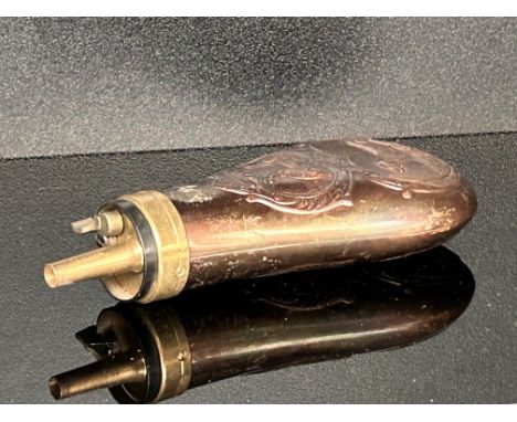 Brass & copper powder flask 