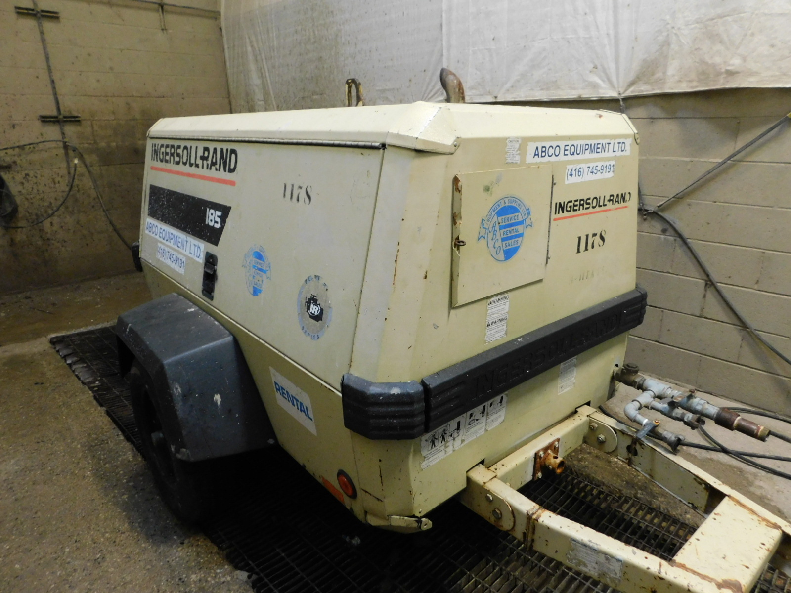 INGERSOLL RAND P185 PORTABLE AIR COMPRESSOR WITH DIESEL ENGINE, S/N