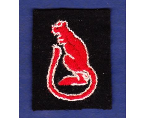 WWII British Formation sign - 7th Armoured Division (Desert Rats) arm patch facing left. In excellent condition for age. 