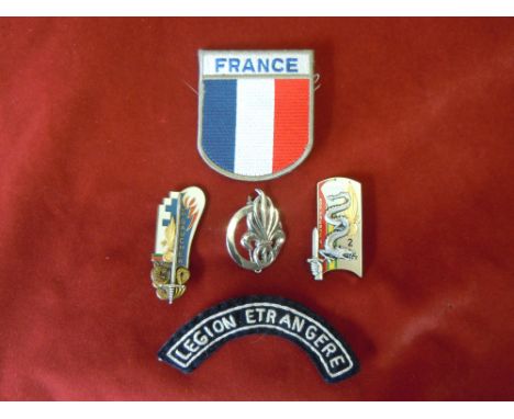French Foreign Legion collection including; Promotion badge - Lieutenant-Colonel GAUCHER (13e DBLE) ESM 1983-1986, Fraisse G 
