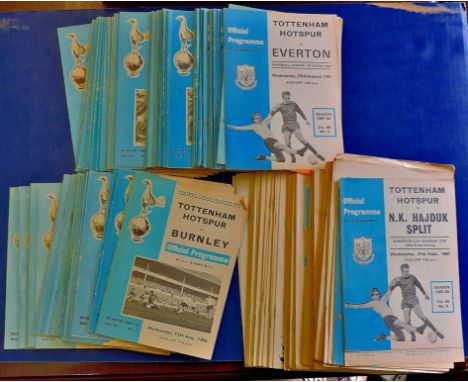 Football Programmes - Tottenham Hotspur 1961-1970 (Home) (128)  Good collection including 1964 (Feb24) v British Olympic XI, 
