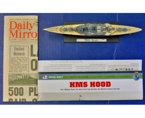 H.M.S. Hood  Superb scale model.  Atlas Edition by De Agostini of Switzerland.  Mint and boxed, die-cast.