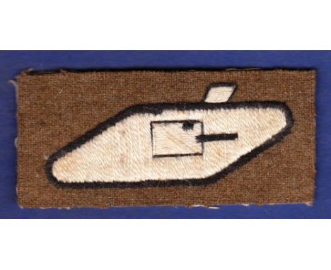 British Regimental  Arm Badge - Royal Tank Corps/Royal Tank Regiment. WWII Period Tank Corps patch.
