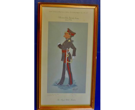 R.B.L. - Officers of the British Army The Royal Welch Fusiliers (circa 199) Limited Edition (142 of 500). Framed print. Signe