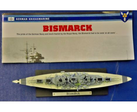 Bismarck - German Navy  Superb scale model.  Atlas Edition by De Agostini of Switzerland.  Mint and boxed, die-cast.