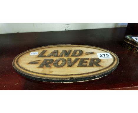 LAND ROVER CARVED PLAQUE