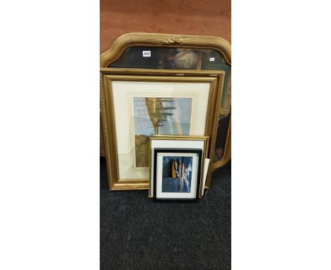 QUANTITY OF PRINTS AND WATERCOLOUR 
