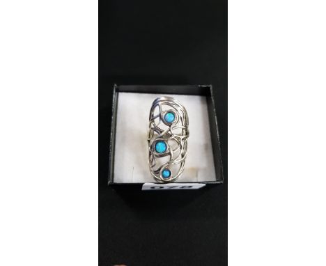 LARGE SILVER FIRE OPAL RING