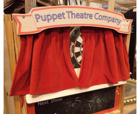 Childs pine framed puppet theatre with puppets and story boards. Not available for in-house P&amp;P, contact Paul O'Hea at Ma