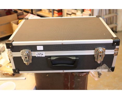 Foam filled aluminium briefcase/camera case with keys. Not available for in-house P&amp;P, contact Paul O'Hea at Mailboxes on