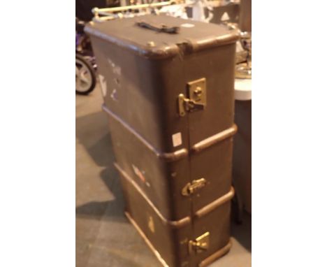 Large wooden bounded vintage travel case. Not available for in-house P&amp;P, contact Paul O'Hea at Mailboxes on 01925 659133