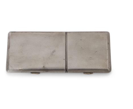 Engine turned cigarette case and compact, Cohen &amp; Charles, London, 1936, length 14.7cms x 6.3cms wide, weight 147gms