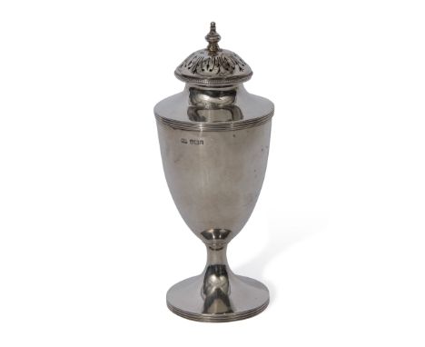 Large Georgian style sugar caster, George Howson, Sheffield, 1906, height 19.5cms, weight 243gms