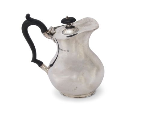 Silver baluster form coffee pot, William Hutton &amp; Sons, Sheffield 1929, the pot with ebonised handle and finial, height 1
