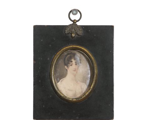 English School (19th century), Portrait of a gent, portrait miniature, 9 x 7cm, together with two further portrait miniatures