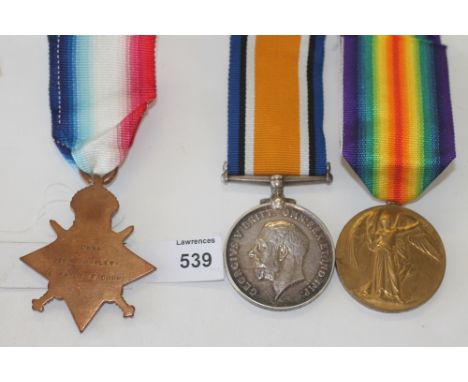 AN ARMY CYCLIST CORPS GT WAR TRIO. A 1914/15 Star named to 2454 Pte P Powley A. Cyclist Corps. British War & Victory Medals n