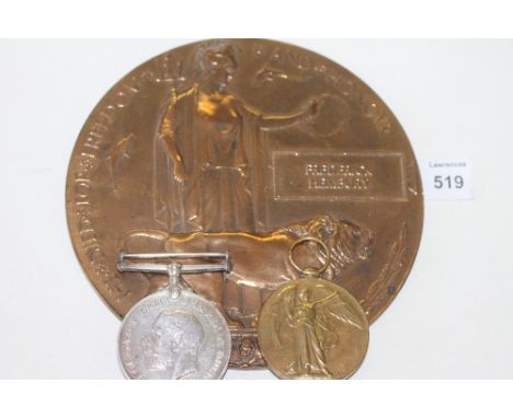 A DORSET REGIMENT Att MGC INFANTRY PAIR & PLAQUE. British War & Victory Medals named to 8172 Pte F Hembury Dorset R.         