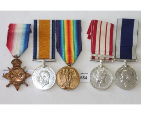 A R NAVY NGS 1915-62 & LSGC GROUP OF FIVE MEDALS. A 1914/15 Star, British war & Victory Medals named to J.28297 A. E Harris .