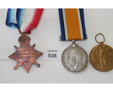 A GT WAR Q.A.I.M.N.S.R. TRIO. A 1914/15 Star named to S/Nurse J M Murchison. Q A I M N S R. British War & Victory Medals name