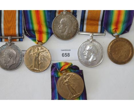 THREE GT WAR LINE REGIMENT PAIRS. British War & VIctory Medals named to 1. 15632 Pte A MaIntosh Leics. R. (Alexander) MacInto
