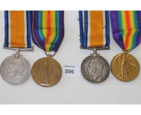 TWO GT WAR YEOMANRY PAIRS. British War Medals named to 1. 285572 Pte W J Howe Oxf. Yeo. William J Howe also served with this 