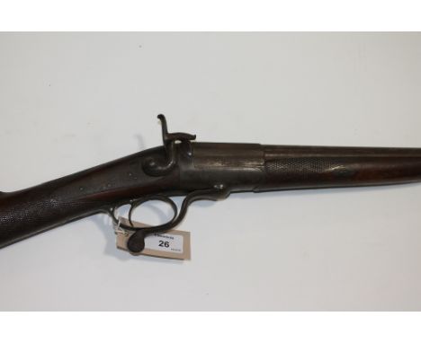 A JONES PINFIRE 12 BORE SHOTGUN. A single-barrelled 30" Sporting Gun, with Robert Jones No 6527, 60 Dale Street, Liverpool on
