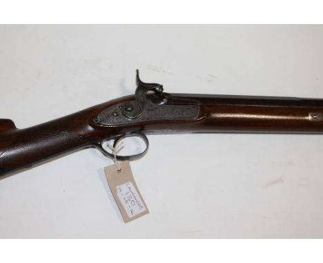 A PERCUSSION SPORTING GUN. A W Bond of 59 Lombard Street, London, quality made Percussion sporting piece. 31" octagonal-round