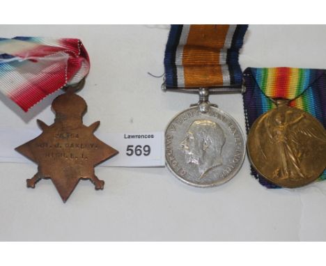 A HIGHLAND LIGHT INFANTRY GT WAR TRIO. A 1914/15 Star, British War & Victory Medals named to 26554 Sjt J Oakley HLI. Sergeant